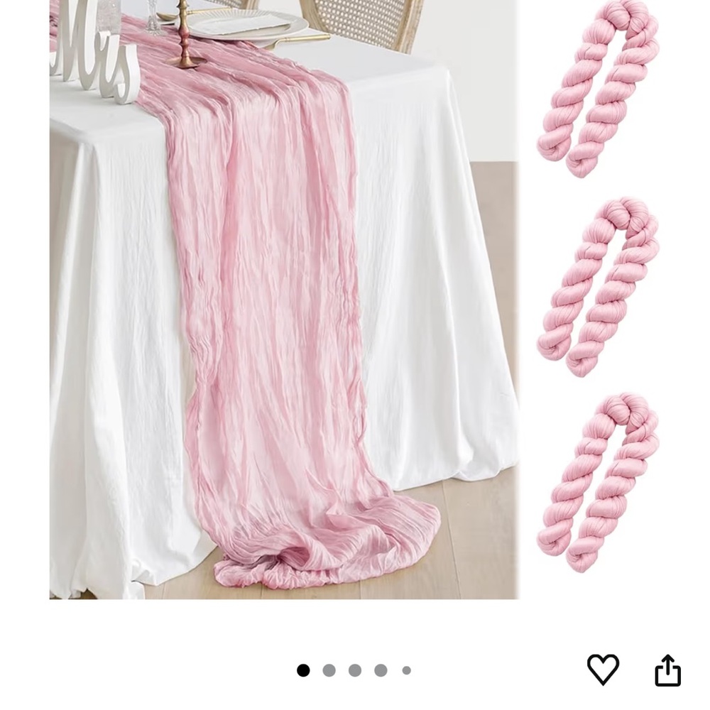 10 Pink cheesecloth table runners